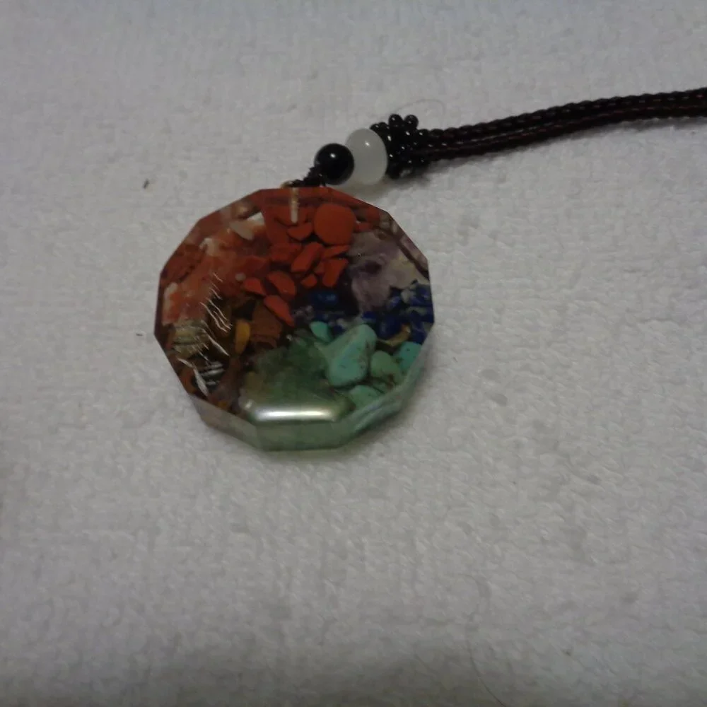 MERMAID WORLDS UNDERSEA DOLPHINS HEAVY TILE & RESIN YOGA SIDE NECKLACE LOT